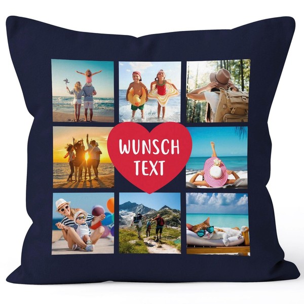 SpecialMe® Cushion cover with photo collage up to 8 own