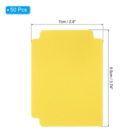 PATIKIL Trading Card Dividers, 50 Pack Plastic, Yellow, 3.7x2.8 inch, Polypropylene, 2.5 x 3.5 inches, Card Storage