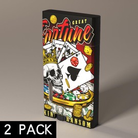 GErrit 2 Pack Skull Poker Windproof Flame Adjustable Lighter,Cool,Jet Torch Flame Lighters,Butane Refillable Torch,BBQ Candles Camping (No Butane Fuel)