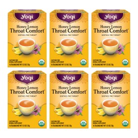 Yogi Tea - Honey Lemon Throat Comfort (6 Pack) - Soothes the Throat - 96 Tea Bags