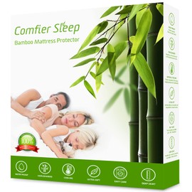 Waterproof Mattress Protector Single Size 90 x 200 cm 100% Bamboo Anti Allergy Naturally Cooling Breathable Mattress Cover for deep Single Bed [ EU Single Size 90 x 200 cm ]