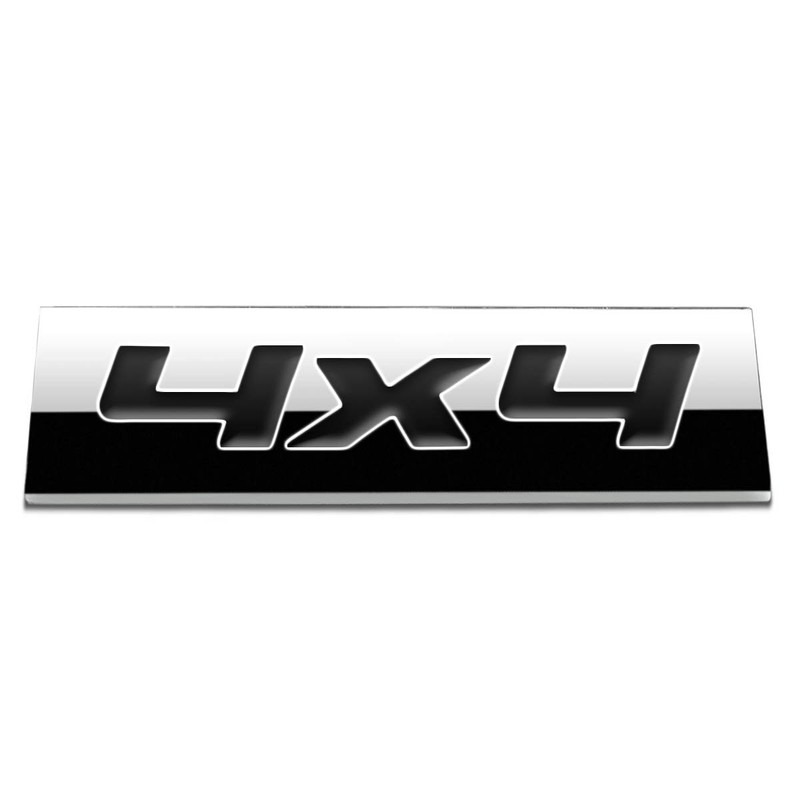 Chrome Finish Metal Emblem 4X4 Badge (Black Letter)