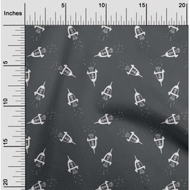 oneOone Velvet Gray Fabric Galaxy Sewing Fabric by The Yard Printed DIY Clothing Sewing Supplies 58 Inch Wide