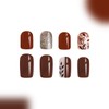 48Pcs Brown Press on Nails Short Square Fake Nails with