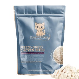 Crestwell Pets Freeze-Dried Chicken Cat Treats (100g) Pure Single-Ingredient Raw Nutrition for Cats High-Protein Grain-Free & Hypoallergenic Perfect for Kittens, Adults & Senior