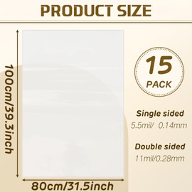 Colarr 15 Pieces Dust Collector Bags 39.37 x 31.5 Inch Replacement Plastic Clear Dust Collectors Bag 70 Gallon for Woodworking Dust Collector