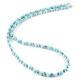 Ronotico jnk-34 Magnetic Necklace, Stylish, Unisex, Turquoise (Magnesite, Natural Stone, Silver925 Magnetic Clasp, Men's, Women's, Made in Japan)