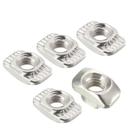 sourcing map Sliding T Slot Nuts, M4 Half Round Roll In T-Nut for 2020 Series Aluminum Extrusion Profile, Carbon Steel Nickel-plated, Pack of 10