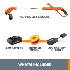 WORX Worx String Trimmer Cordless & Edger 20V 10" - 12" Weed Trimmer PowerShare (Battery & Charger Included) WG154