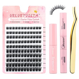 Dokpav Kit de Extensión de Pestañas, Pestañas Postizas Kit Completo, Mezcla 30D 40D Con Unión Y Sellado, Kit De Racimos De Pestañas Todo En 1 con 120 Pestañas Individuales, Pinzas Pestañas En Racimo