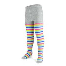 A2Z 4 Kids Girls Cotton Rich Tights Striped Comfortable Stretchy - Tights AZ938 Grey 2-3