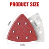 KONGMING Sandpaper Triangular Sander, Velcro, 6 Holes, Pack of 120,