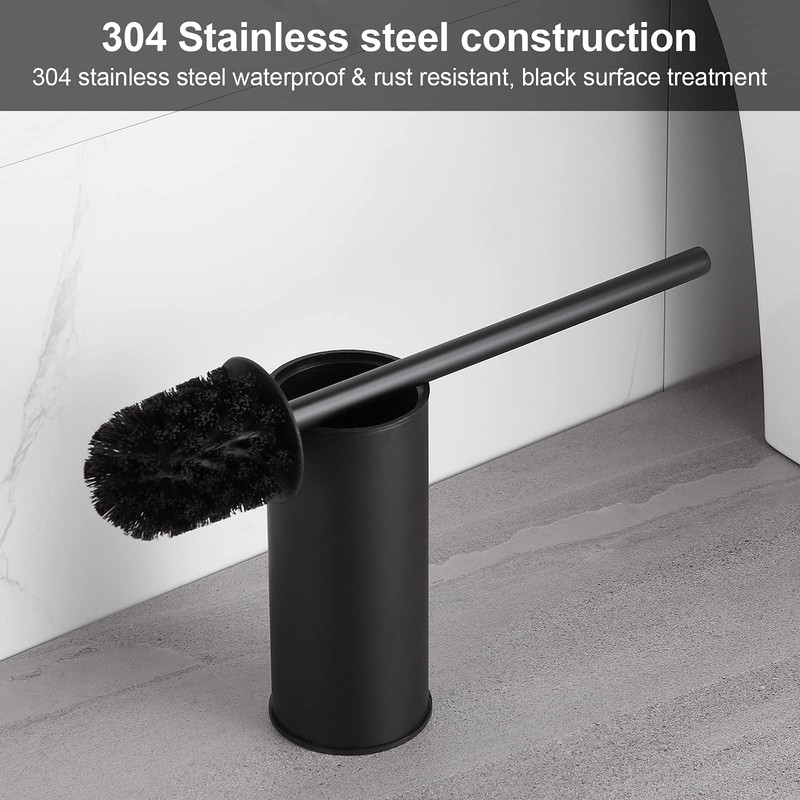 BGL 304stainless steel standing toilet brush for bath decor (Black)