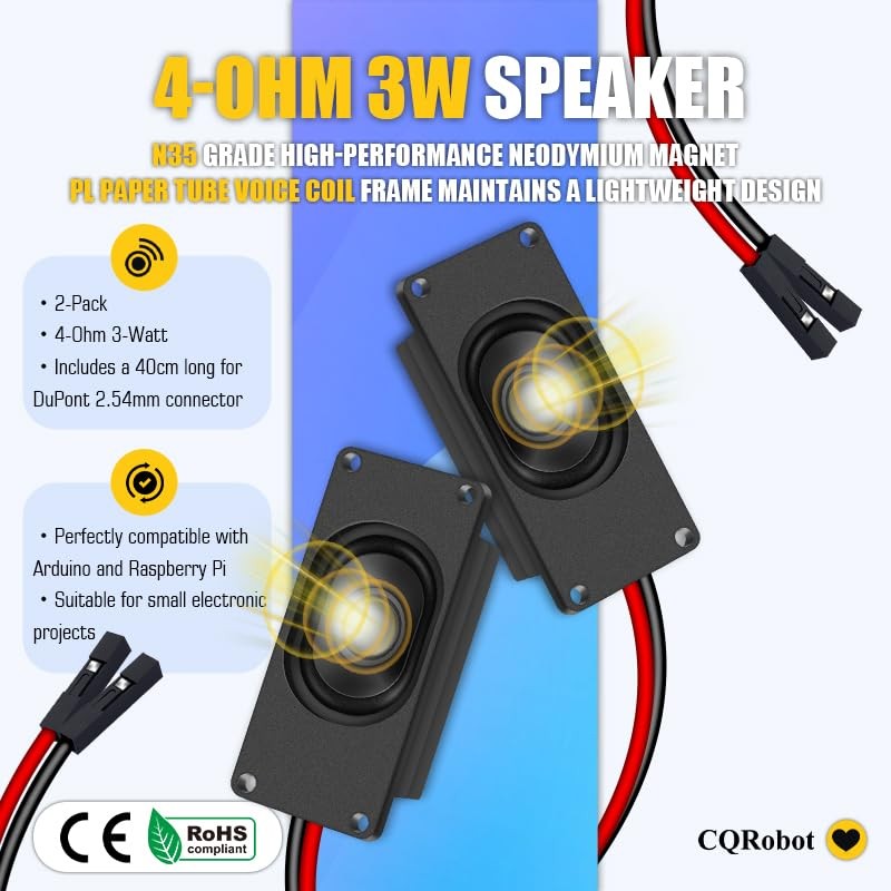 CQRobot Speaker 3 Watt 4 Ohm Compatible with Arduino Motherboard,