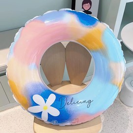 Float Ring for Adults, Cute Flowers, Diameter 31.5 inches (80 cm), Summer Vacation, Water Play, Sea, Beach, Swimming Pool, Outdoor, Sea, Summer Day, Popular, Strong Buoyancy Float