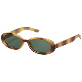 LIKSMU Oval Sunglasses for Women Men Vintage Retro Small 90s Style Trendy Sun Glasses Tortoise Shell