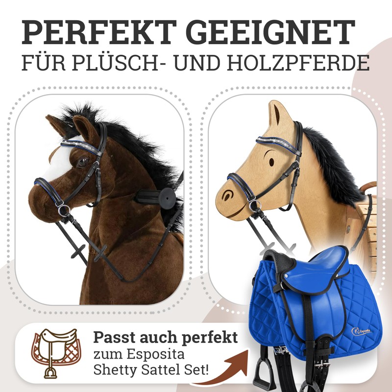 Esposita Bitless Bridle for Wooden Horses Blue Large
