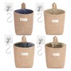 Pack of 4 Cotton Linen Storage Bag, Foldable Storage Basket,