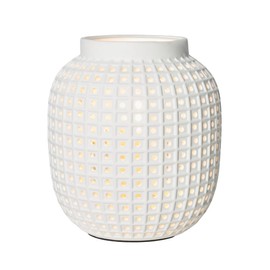 LITECRAFT Kerry Table Lamp Pierced Vessel Styled Ceramic E14 Base - White