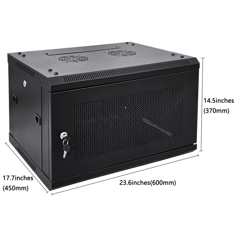 NETECABLE 6U Wall Mount Server Cabinet Network Rack Vented Enclosure