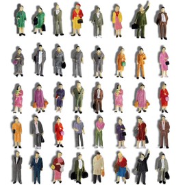 VICDUEKG 40 Pieces Model Figures Various Standing Figures Passers-by Track H0 1:87, Various Poses Miniature People, People Figurine for Architectural Planning Project Model Railway