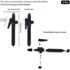 2 Pcs Black Trigger Sprayer Handle, for 3L/5L/8L Agricultural Sprayers