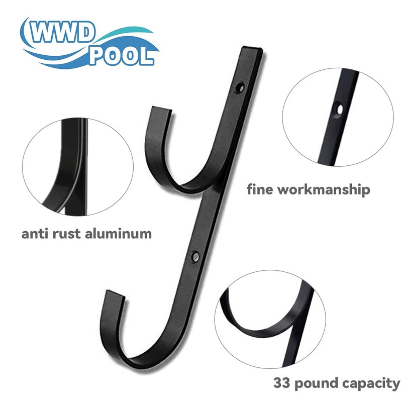 WWD Swimming Pool Aluminum Pole Hanger Set, Blue, 1-Pack (2