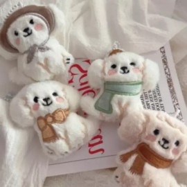 귀여운 강아지 애견 PA 인형키링 [선택4 머리스카프] Cute Puppy Pet PA Doll Keyring [Choice 4 Head Scarf]
