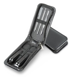 Made Easy Kit Portable Nail Clipper Set – 6-Piece Travel Manicure Kit for Men & Women – Includes Nail Clippers, Scissors, File & Grooming Tools in Compact Zip Pouch (Black)