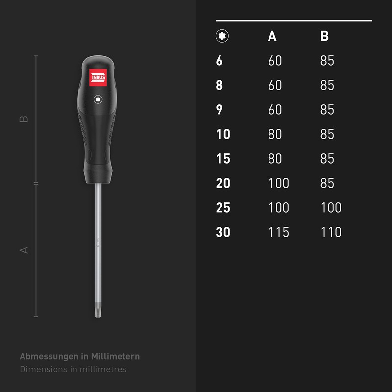 TORX® Screwdriver Set 8-Piece TX6-TX30 with HybridTouch & GrayTip (INBUS®