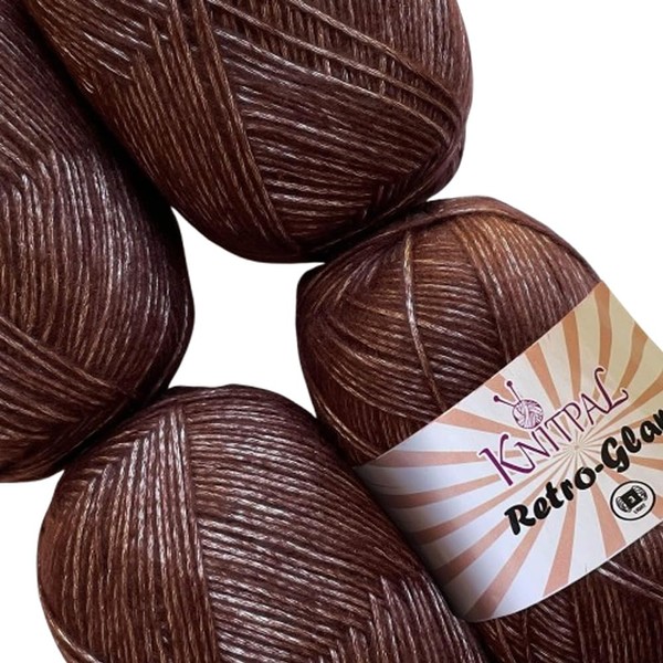 Retro-Glam Sparkle Yarn for Knitting, 4 Skeins, 1280Yds/400G, Free Patterns