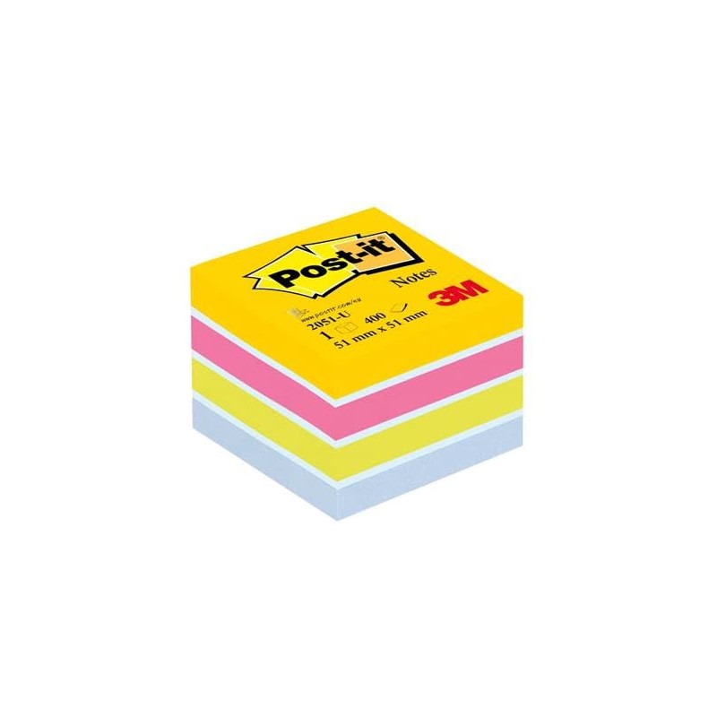Post-it Notes Mini Cube, Ultra Colours, 51 mm x 51