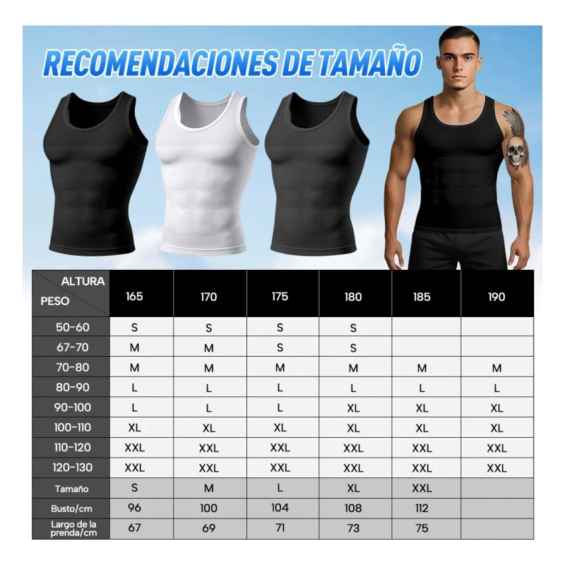 Camiseta 2pzs Para Corregir Postura Hombre Fajas Cinturillas -}