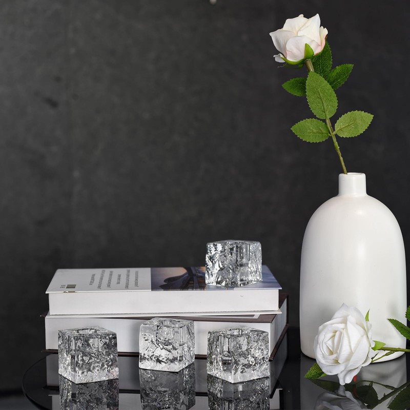 Kitcom Crystal Tea Light Candle Holders Pack of 4 for