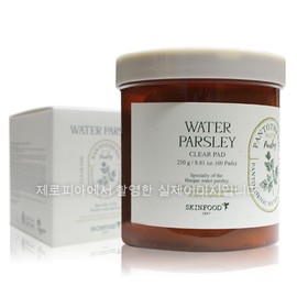 SKINFOOD Pantothenic Water Parsley Clear Pads 60 sheets Water parsley pads Sebum dead skin cell care Sensitive skin / 스킨푸드 판토테닉 워터 파슬리 클리어 패드 60매 미나리패드 피지 각질케어 민감성피부