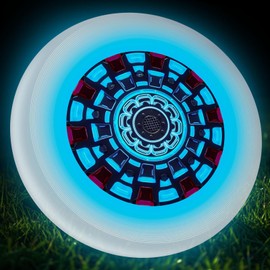 ZhaoJum 49LEDs Glow Flying Disc - Rechargeable Light Up Disc Toy with 3 Smart Modes, 175g Professional Design for Beach/Camping/Backyard Night Games