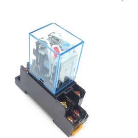 FUDGIO Relay 10Pcs HH62P HHC68A-2Z Electronic Micro Mini Electromagnetic Relay 10A 8PIN Coil DPDT with Socket Base DC12V,24V AC110,220V (Size : DC 12V)