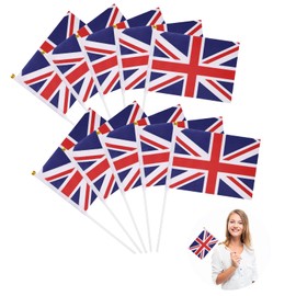 England Small Flag England Flag Small England Stick England Mini Flag Hand Held Small England Miniature Flags Celebrate World Cup 14 x 21 cm Pack of 10