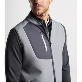 PETER MILLAR Men's Crown Sport Squall Block Vest In Gale Grey, Size Large