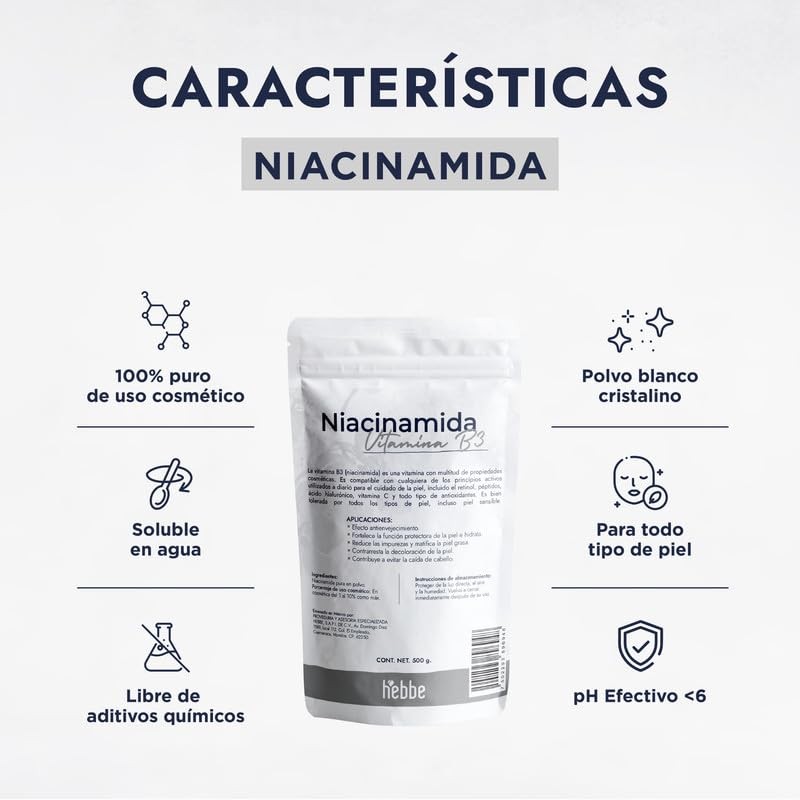 Hebbe - Niacinamida Pura para Rejuvenecimiento y Cuidado de la