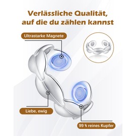 Jeracol 2 x Copper Magnetic Rings with Strong Magnets (3500 Gauss), Magnetic Ring for Men and Women, Adjustable Copper Rings with Gift Box