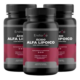 Endaroo | Pack Ácido Alfa Lipóico Con Resveratrol | 180 Caps Sabor Sin Sabor