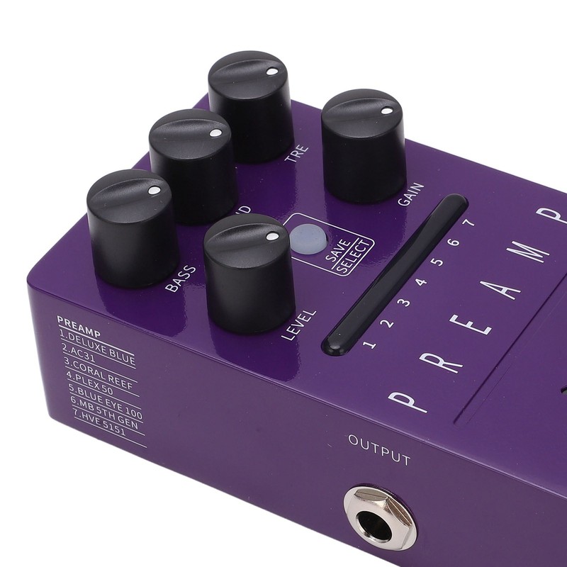 Guitar Effect Pedal Metal Purple 1/4in Interface Parameters Savable Single