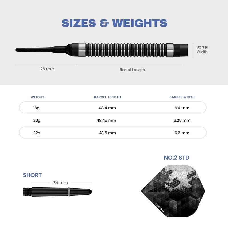 DESIGNA Dark Thunder V2 Soft Tip Tungsten Darts