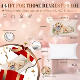 LUKIPOM Cute Labradoodle Dog Pillow Covers 12x20, Goldendoodle Decor, Golden Doodle Gifts Women, Dog Mom Lover Gifts Decorative Lumbar Pillow Covers