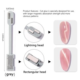 DANNEASY 3pcs Cat Eye Magnet for Nails Acrylic Magnetic Gel Nail Polish Stronger Nail Magnets Wand Double-Head Magnet Board Nail Polish Magnet Pen Nail Design Tools Nail Art Accessories