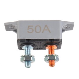 EPLZON 50A 12V-24V Automatic Reset Circuit Breaker with Cover Stud Bolt for Battery Chargers Trucks Car Engines and More(2pcs)