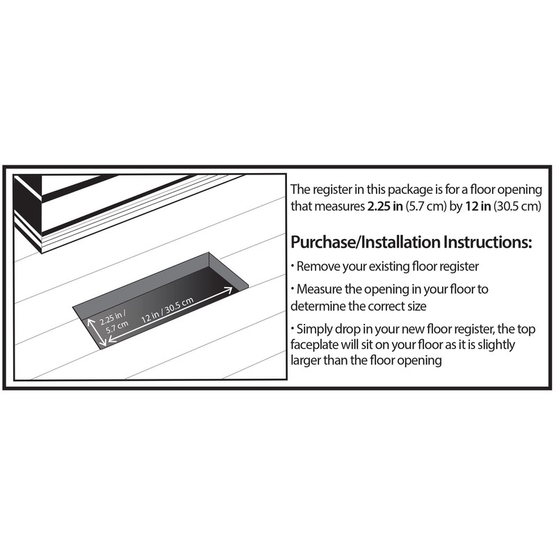 Decor Grates NGH212-NKL Floor Register, 2 x 12, Plated Nickel