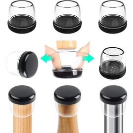 Ezprotekt 24 Pcs Chair Sliders for Carpet, Chair Glides for Carpet, Round Carpet Teflon Furniture Pads, Bar Stool Leg Protectors Caps, Furniture Sliders for Table, Chair (L Fit: 1-1/10" to 1-3/10")