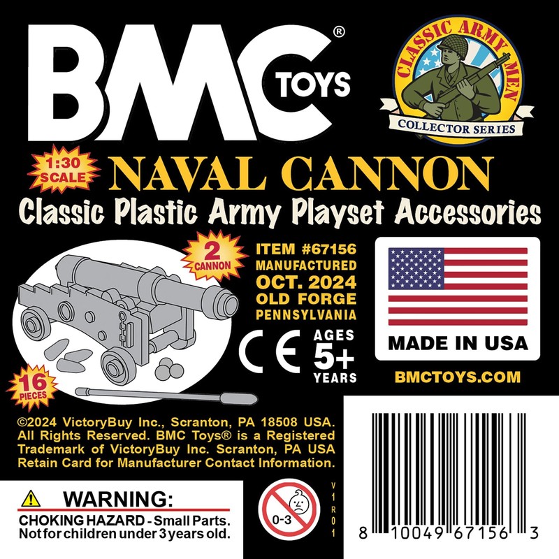 BMC Classic Naval Cannon Artillery Black & Bronze Plastic Army